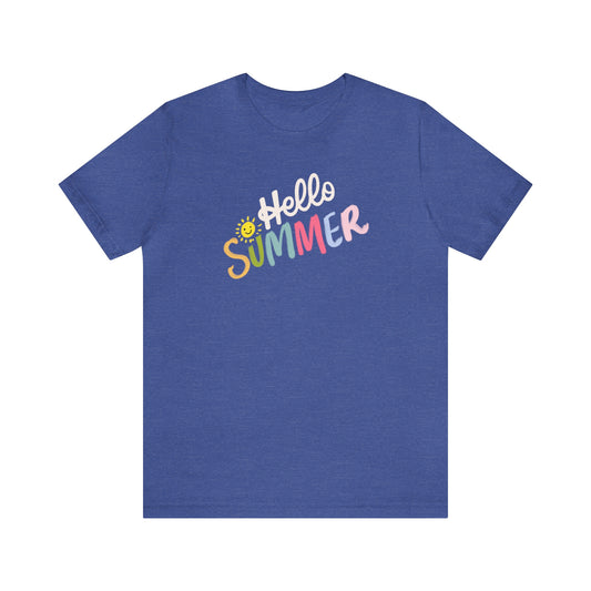 Hello Summer - Bella & Canvas, Unisex Jersey Short Sleeve Tee